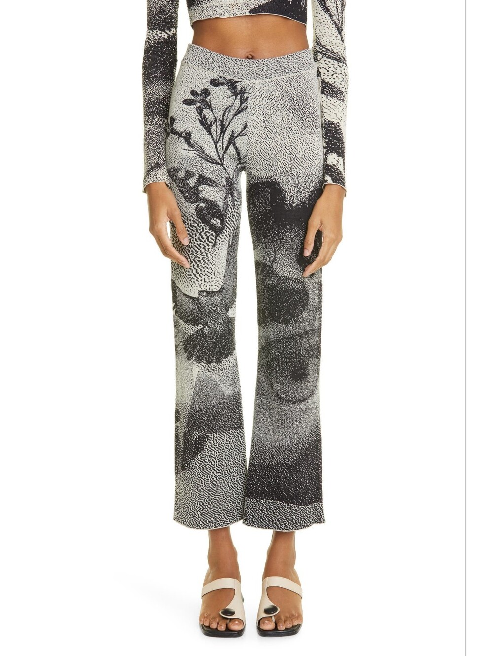 Paloma Wool - Mia Crop Flare Knit Elastic waist Pants - S - Picture 7 of 8